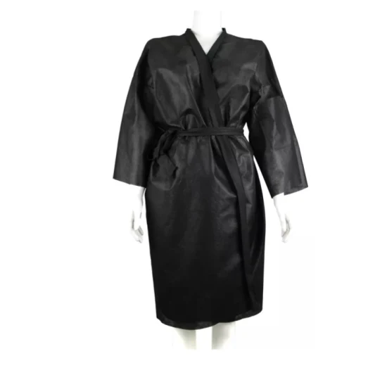 Non-tissé Kimonos Jetable SPA Porter Robe Salon De Coiffure Robe Blanc Noir Peignoir PP Kimono Robe Jetable Cape