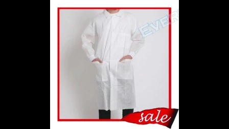 Polypropylène/Non-tissé/PP/SMS/Médical/Chirurgical/Standard Manteau de protection imperméable pour visiteur Veste de protection Manteau de laboratoire jetable Manteau anti-poussière pour laboratoire