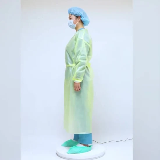 Robe de protection de robe d'isolement médical à l'épreuve de l'eau jetable